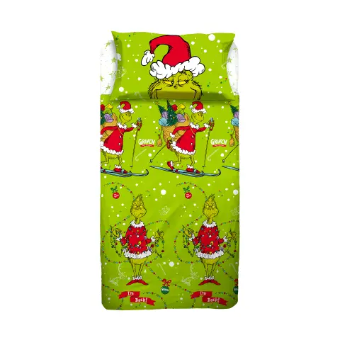 Completo Letto 1 Piazza Con Federa Piazzata Grinch