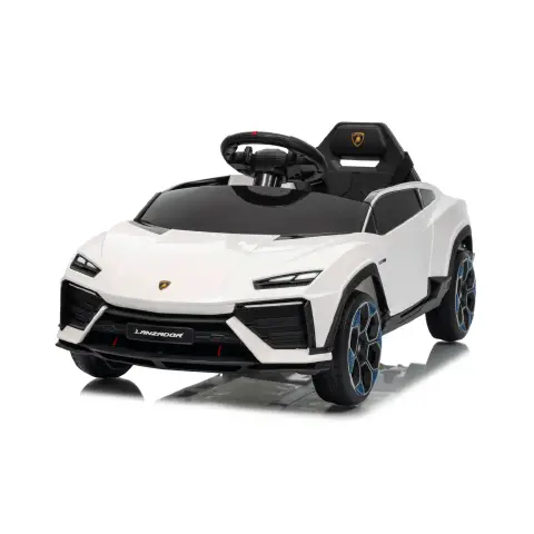Lamborghini Lanzador Elettrica 12V - Batteria Litio, Doppio Motore e Bluetooth - Bianca