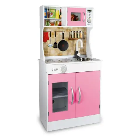 Cucina in Legno con Forno e Microonde 42x25x90H Cm