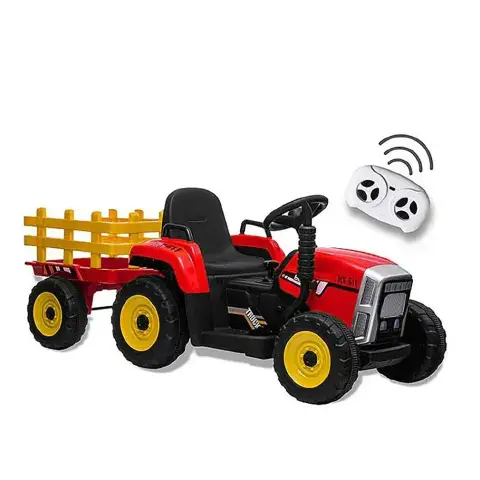 Teo's - Trattore Elettrico con Luci e Suoni 12v Rosso con Telecomando