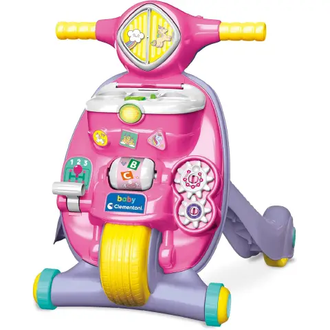 Clementoni Valentina Unicorno Scooterina Cavalcabile 2 in 1, Primi Passi 9 Mesi