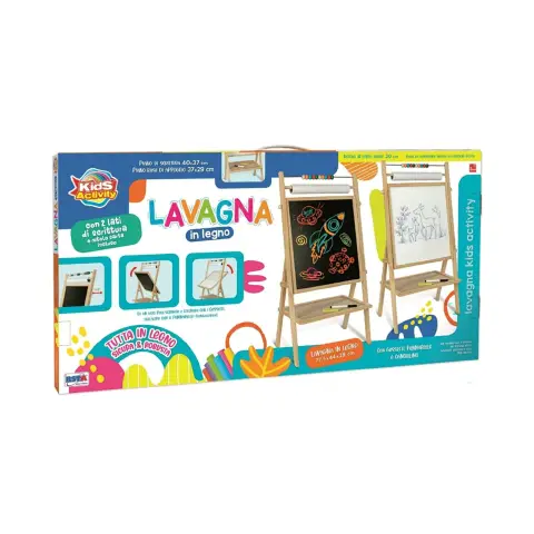 Lavagna Legno 78X45 Cm Con Rotolo Carta 5 Mt.