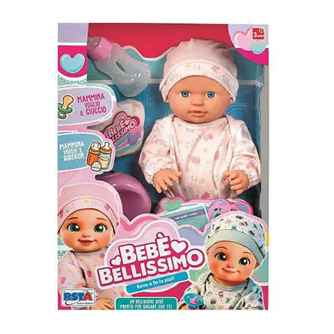 Bambola Bebe Bellissimo 40 Cm Beve E Fa Pipì