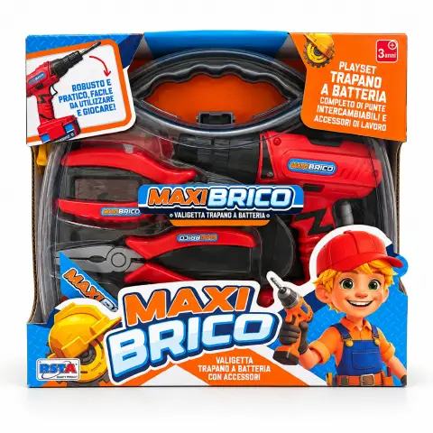 Valigetta Maxi Brico con Trapano Giocattolo per Bambini - RSTOYS