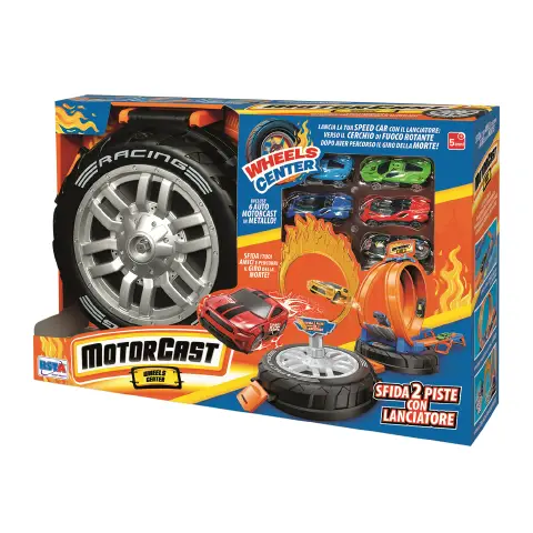 Motorcast Pista Wheels Center Pista 2 Corsie Con Lanciatore e 6 Auto