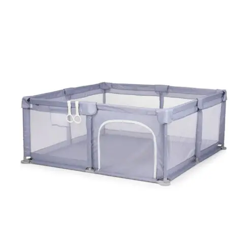 Box Recinto Sienna 150x150 Grigio Pieghevole – Area Gioco Bambini con Rete Traspirante