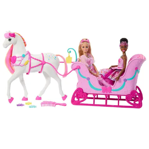 Barbie Schiaccianoci Cavallo Con Slitta Jnh63