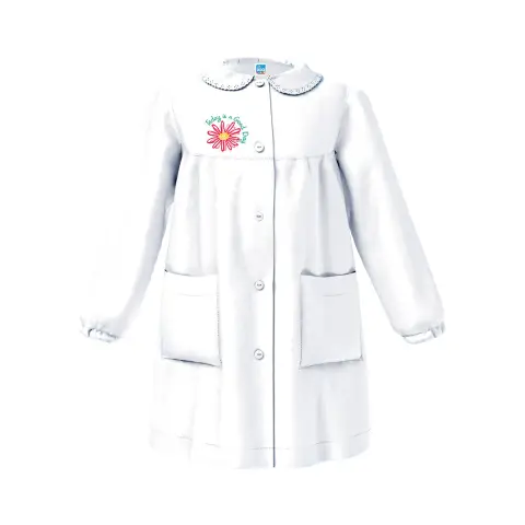 Grembiule Bambina Scuola Fiore Bianco 10 Anni
