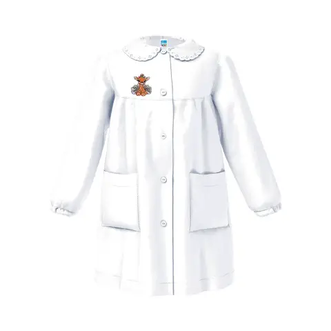 Grembiule Bambina Asilo Giraffa Bianco 5 Anni