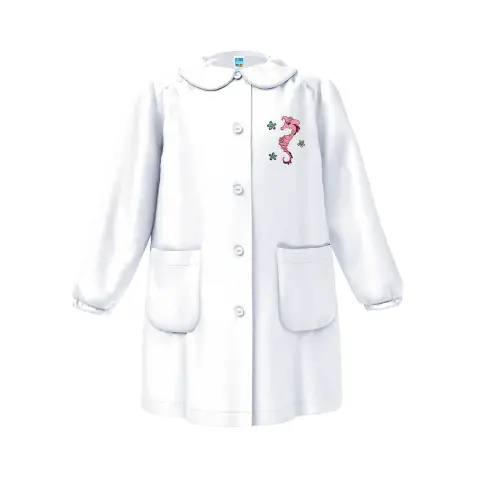 Grembiule Bambina Asilo Cavallo Marino Bianco 4 Anni