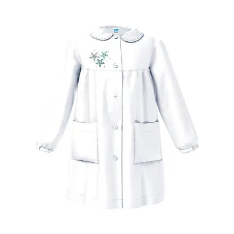 Grembiule Bambina Scuola Stelle Marine Bianco 12 Anni