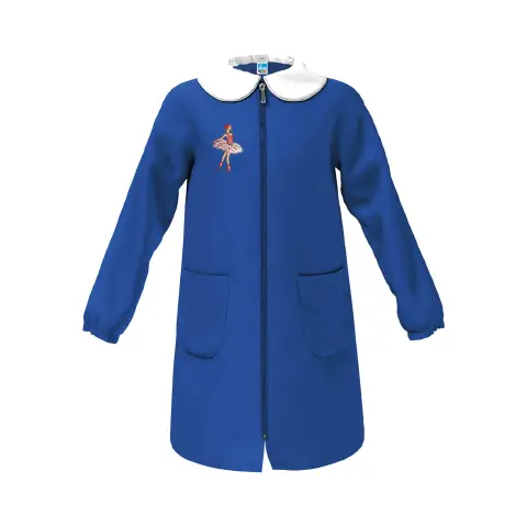 Grembiule Bambina Scuola Zip Ballerina Blu 7 Anni