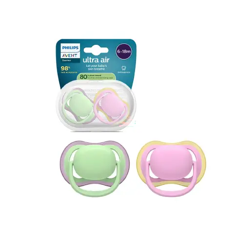 Ciuccio Philips Avent Ultra Air 6-18M Verde E Rosa