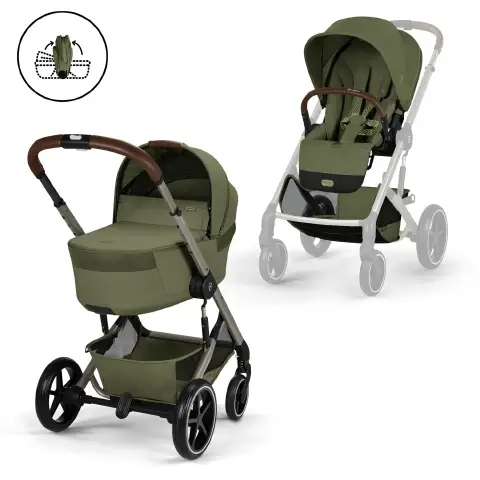 Cybex Duo Balios S Lux Con Navicella Richiudibile Moss Green