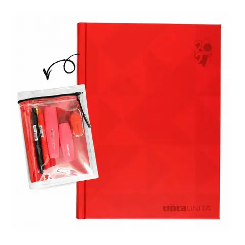 Tinta Unita Plain Diario 12 Mesi Con Cover E Accessori Rosso