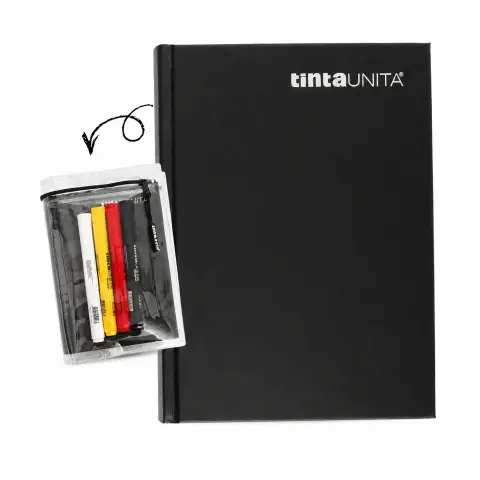 Tinta Unita Diario 16 Mesi Con Cover E Accessori Nero