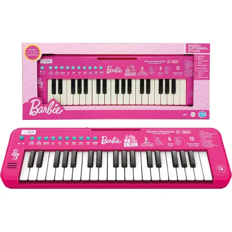 Barbie Pianola Multifunzione 37 Tasti, Tastiera Musicale per Bambini