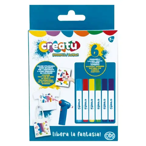 Creatù Set Pennarelli Multisuperficie e Ricarica Aerografo