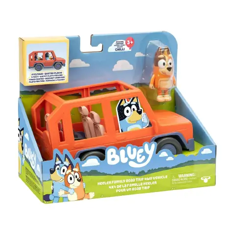 Bluey Jeep con Chilli Playset Veicolo con Action Figure