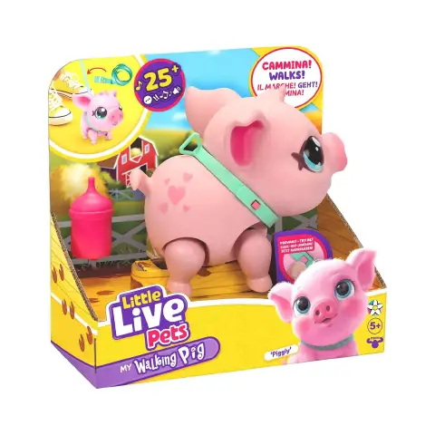 Little Live Pets Piggly Maialino Interattivo con Guinzaglio