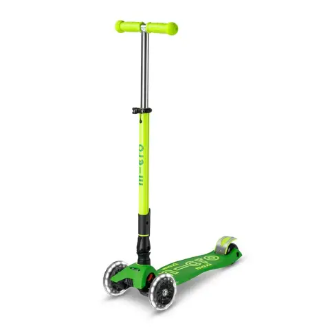 Monopattino Maxi Micro Deluxe Led Pieghevole Verde Neon