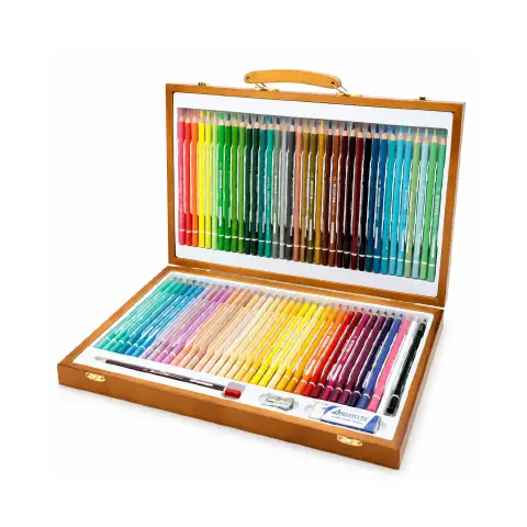 Tinta Unita Valigetta In Legno 72 Pastelli Classic