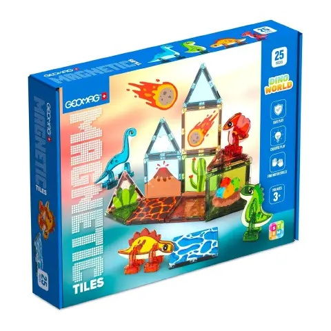 Geomag Magnetic Tiles Dino World 25 Pezzi