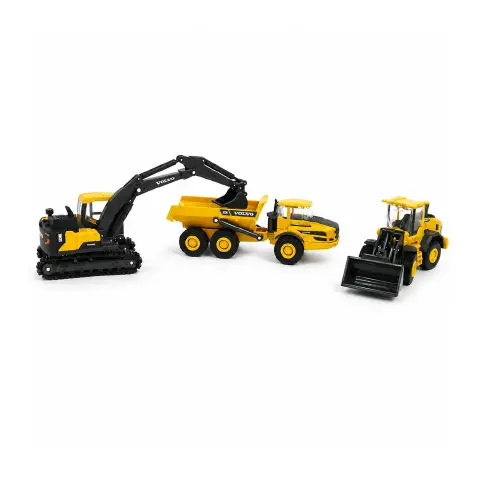 Mini Volvo Playset Con Accessori Set 3 Mezzi