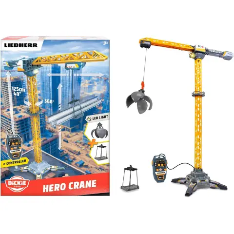 Dickie Toys Liebherr Hero Crane, Gru 125 cm con Controller