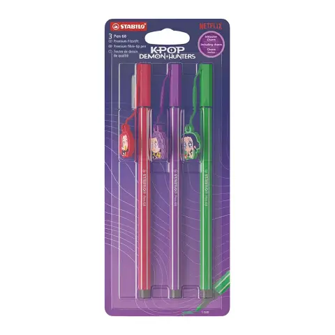 Stabilo Pen 68 K Pop Demon Hunters Blister 3 Colori