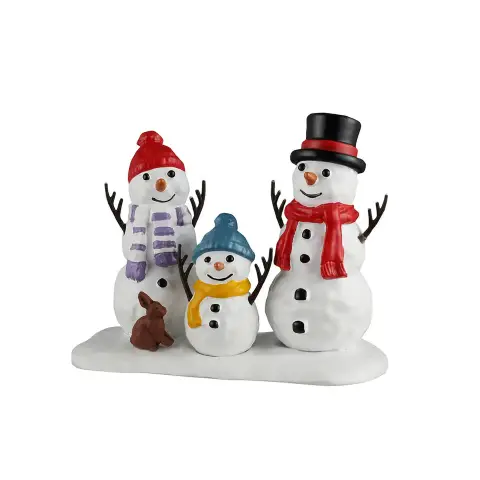Lemax Snowman Family 62618 – Famiglia di Pupazzi di Neve in Resina