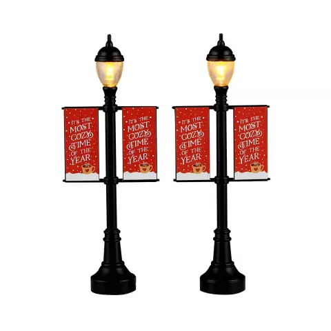 Natale Lamp Post Banners Set Of 2 B/O (4.5V)