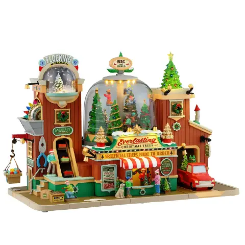 Lemax Everlasting Christmas Trees 55324 – Negozio Natalizio Luminoso e Musicale