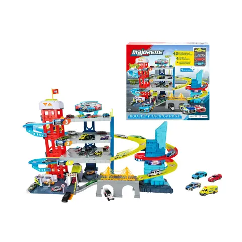 Double Track Garage Con 4 Auto Majorette