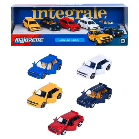 Majorette Lancia Delta Integrale - Set di 5 Auto Giocattolo