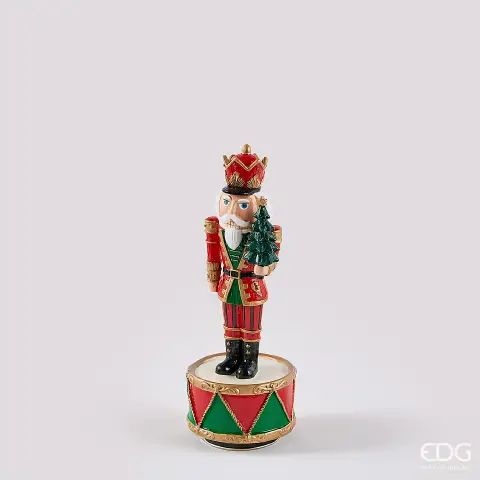 EDG Carillon Soldatino Schiaccianoci H22 cm Red Green