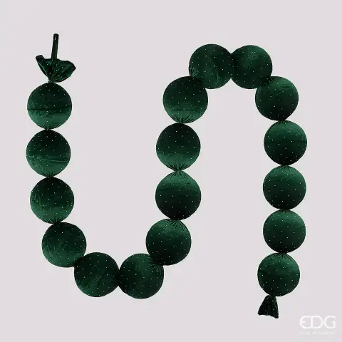 EDG Festone 17 Palle Velluto Verde Scuro 180 cm