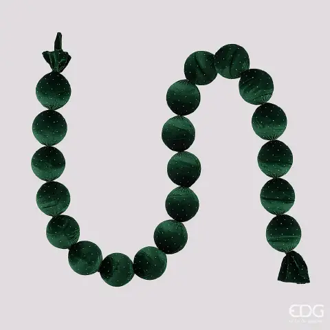 EDG Festone 20 Palle Velluto Verde Scuro 180 cm
