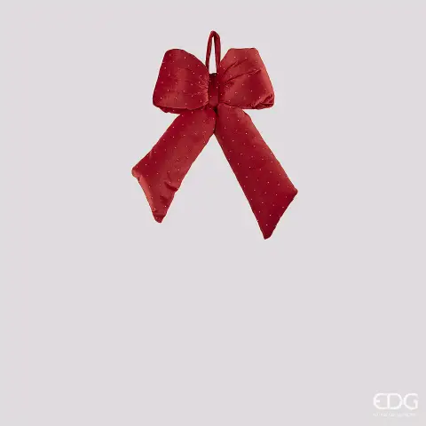 EDG Fiocco Velluto Rosso Glitter Natale 30x20 cm