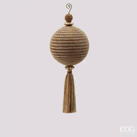 EDG Palla Tessuto con Strass e Nappa H36 cm Oro