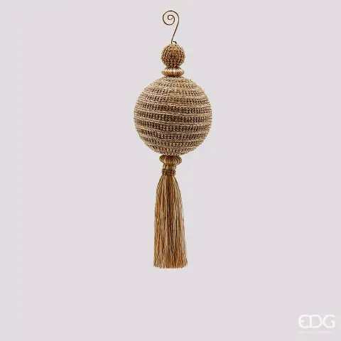 EDG Palla Tessuto con Strass e Nappa H27 cm Oro