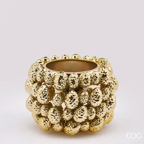 EDG Vaso Chakra Pigne Oro in Ceramica H18 x D24 cm
