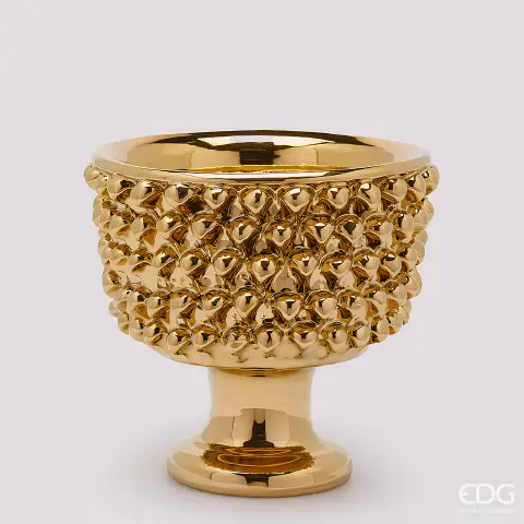 EDG Vaso Fenice Pigna Oro con Piede H24,5 D28 cm