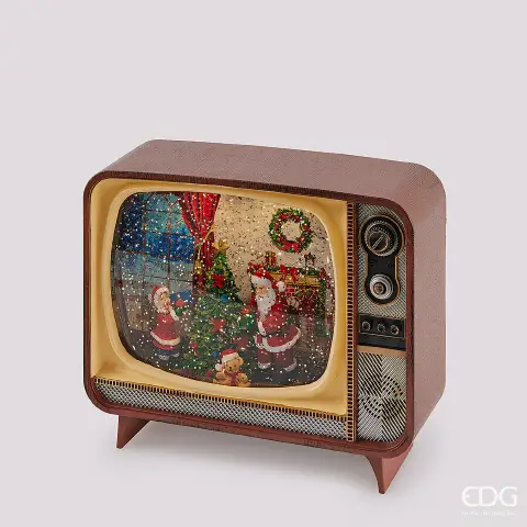 EDG Diorama Televisore LED Natale con Musica 21 cm