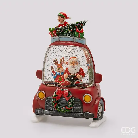 EDG Babbo Natale con Auto LED Musica H26,5 cm