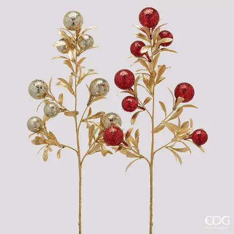 EDG Ramo Natale Pallemix Rosso Oro H75 cm