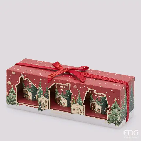 Natale Candela Noel con Profumo Cf 3pz H.6 D.5 C6 Honeyed Apple Cider