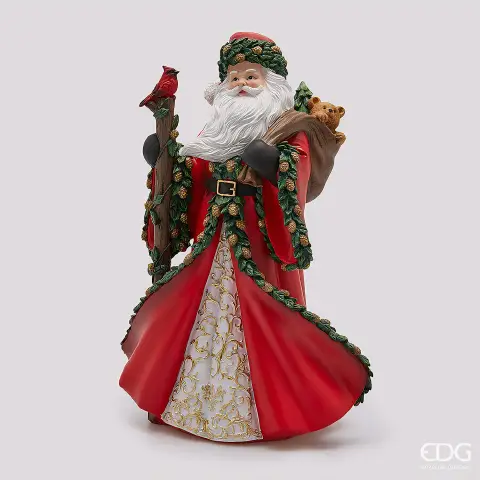 Natale Decoro Babbo Viandante H.47 L.32 L.23,5 C5 Green Red