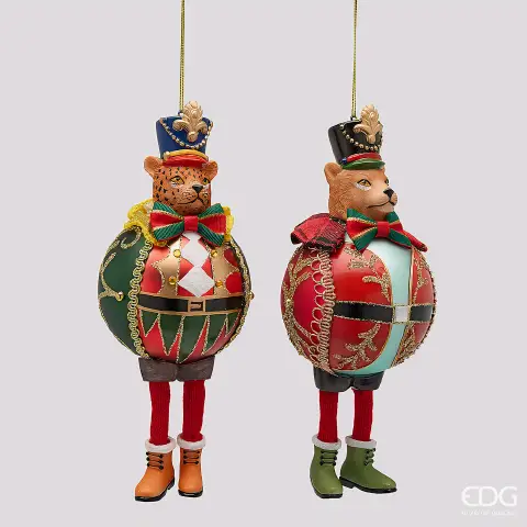 Natale Addobbo Palla Gatti 2 Ass. D.10 C6 Red Mix