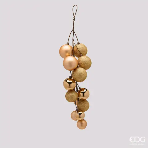 Natale Addobbo Grappolo con Palle Sr 16pz L.47 C6 Gold